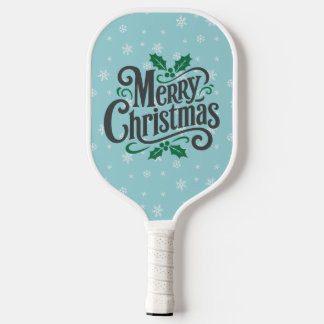 Cyaan Sneeuwvlokpatroon Vakantie Pickleball Paddle