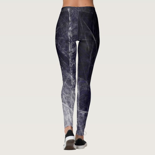 Cyaan Texture Feathers - Leggings (Achterkant)