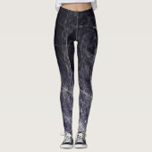 Cyaan Texture Feathers - Leggings (Voorkant)