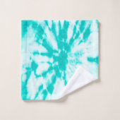 Cyaan Tie Kleurstofpatroon  Beachy Bad Handdoek (Wasdoekje)