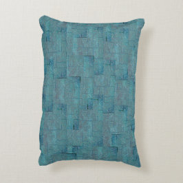 Cyaan tot grijze textuur gevormd mozaïeksneeuw accent kussen