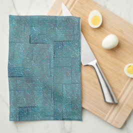 Cyaan tot grijze textuur gevormd mozaïeksneeuw theedoek