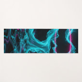 Cyaan vellen en magenta bogen draaien en vouwen yogamat (Voorkant (horizontaal))