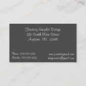 Cyaan vlinders en bladeren op grijs visitekaartje (Achterkant)