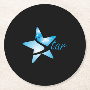 Cyaan weg naar de Sky Star Graphic Ronde Kartonnen Onderzetter
