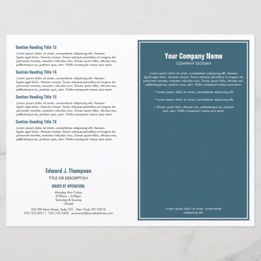 Cyaan White Simple Border Brochure (Voorkant)