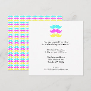 Cyaan Yellow Magenta Mustaches (letterpersstijl) Kaart