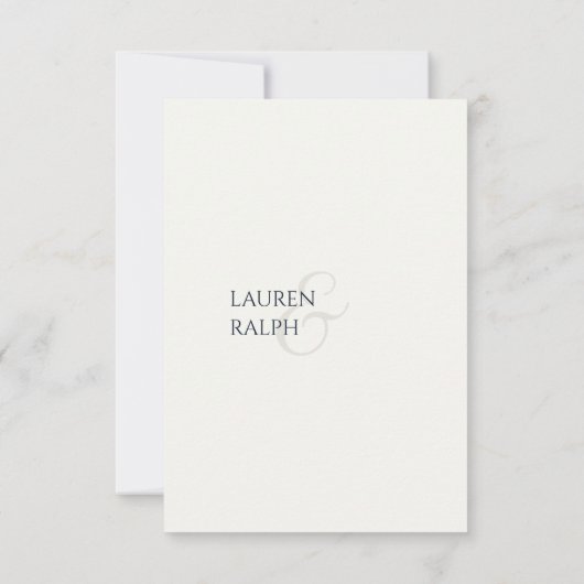 Cyaan Zwart & Ivoor Monogram Bruiloft RSVP (Achterkant)