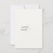 Cyaan Zwart & Ivoor Monogram Bruiloft RSVP Kaartje (Achterkant)