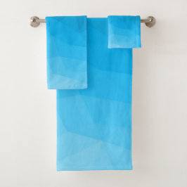 Cyaanblauwe verloop geometrisch gaas helder patroo bad handdoek