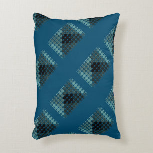 Cyaanknoppen boven blauw, die geometrische vormen accent kussen
