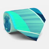 Cyaansporen met drijfveren op aquamarinedrager stropdas (Opgerold)