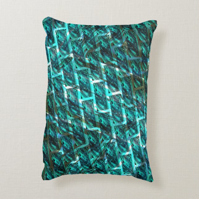 Cyaanvlek, raster of ander baksteeneffect? accent kussen (Achterkant (Verticaal))