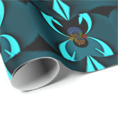 Cyan Abstracte Kunstprint Cadeaupapier (Rol Hoek)