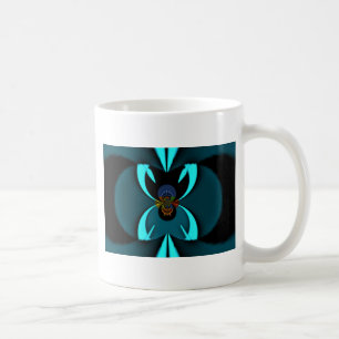 Cyan Abstracte Kunstprint Koffiemok