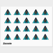 Cyan Abstracte Kunstprint Sticker (Vel)
