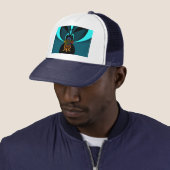 Cyan Abstracte Kunstprint Trucker Pet (In situ)