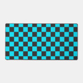 Cyan and charcoal checkerboard pattern bureaumat (Voorkant)