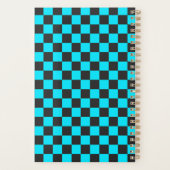 Cyan and charcoal checkerboard pattern planner (Achterkant)