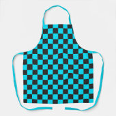 Cyan and charcoal checkerboard pattern schort (Voorkant)