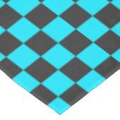 Cyan and charcoal checkerboard pattern tafelkleed (Gekanteld)