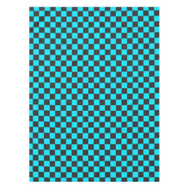 Cyan and charcoal checkerboard pattern tafelkleed