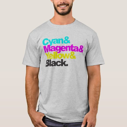 Cyan and Magenta and Yellow and Black - grey coloc T-shirt (Voorkant)