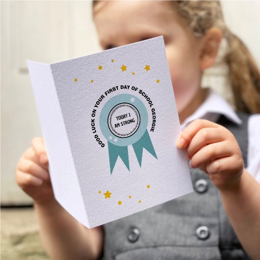 Cyan Badge Vandaag ben ik sterk terug naar school Kaart