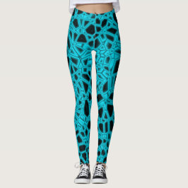 Cyan Black gothic Kryptonite Leggings