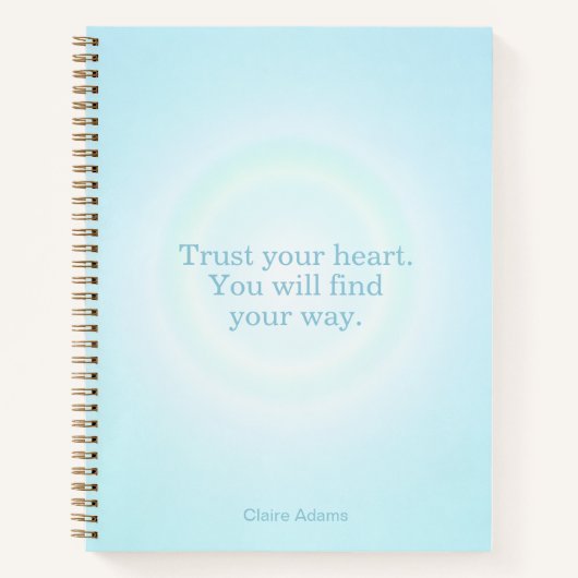 Cyan Blauwe Aura Bericht Notebook Notitieboek (Voorkant)
