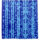 Cyan Blauwe Onregelmatige Abstracte Ontwerp Douchegordijn (Voorkant)