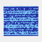 Cyan Blauwe Onregelmatige Abstracte Ontwerp Fleece Deken (Voorkant (Horizontaal))