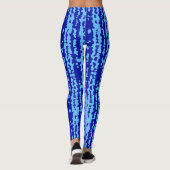 Cyan Blauwe Onregelmatige Abstracte Ontwerp  Leggings (Achterkant)