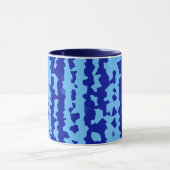 Cyan Blauwe Onregelmatige Abstracte Ontwerp  Mok (Midden)