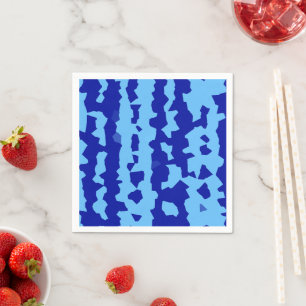 Cyan Blauwe Onregelmatige Abstracte Ontwerp  Servet