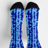 Cyan Blauwe Onregelmatige Abstracte Ontwerp Sokken (Top)