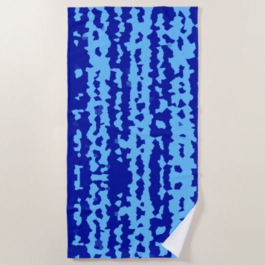 Cyan Blauwe Onregelmatige Abstracte Ontwerp Strandlaken (Voorkant)