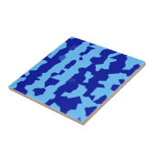 Cyan Blauwe Onregelmatige Abstracte Ontwerp Tegeltje (Zijkant)