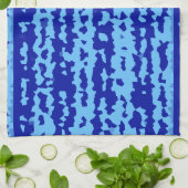 Cyan Blauwe Onregelmatige Abstracte Ontwerp Theedoek (Gevouwen)