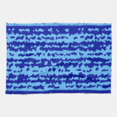 Cyan Blauwe Onregelmatige Abstracte Ontwerp Theedoek (Horizontaal)