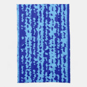 Cyan Blauwe Onregelmatige Abstracte Ontwerp Theedoek (Verticaal)