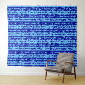 Cyan Blauwe Onregelmatige Abstracte Ontwerp Wandkleed (In Situ (horizontaal))