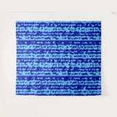 Cyan Blauwe Onregelmatige Abstracte Ontwerp Wandkleed (Voorkant (horizontaal))