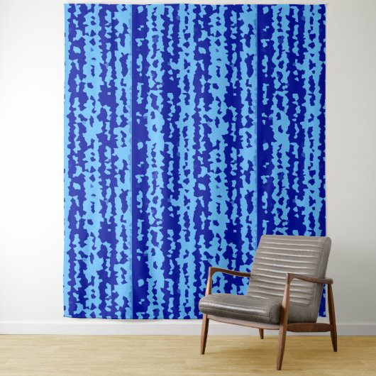 Cyan Blauwe Onregelmatige Abstracte Ontwerp Wandkleed (In situ)