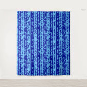 Cyan Blauwe Onregelmatige Abstracte Ontwerp Wandkleed (Voorkant)