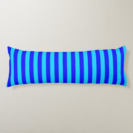 Cyan Blauwe Strepen Ontwerp Lichaamskussen (Voorkant)