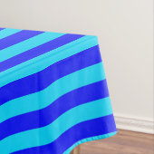 Cyan Blauwe Strepen Ontwerp Tafelkleed (Voorbeeld)