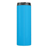 Cyan Blauwe Zwarte Script Custom Thermische Tumble Thermosbeker (Achterkant)