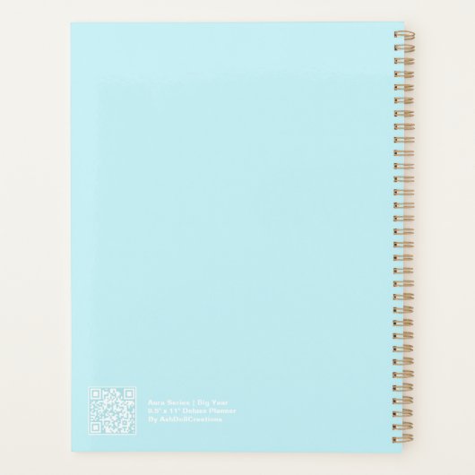 Cyan Blue Aura Big Year Planner (Achterkant)