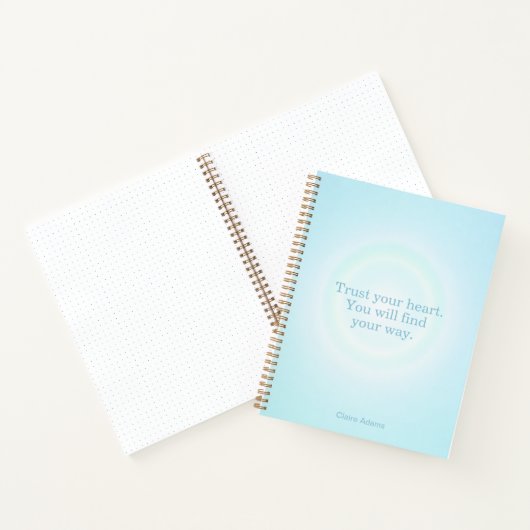 Cyan Blue Aura Message Notebook Notitieboek (Binnen)